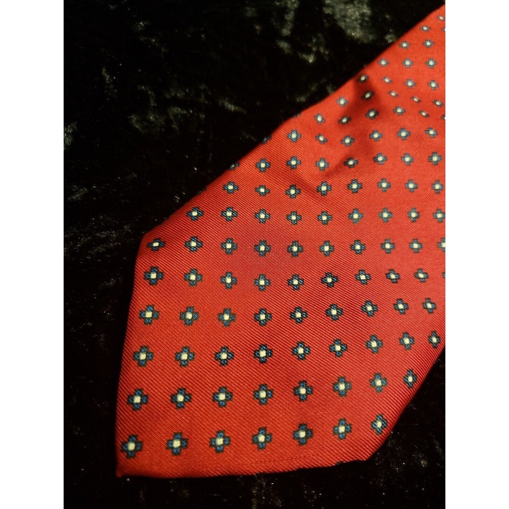 Christian Dior Designer Neck Tie Mens Red Blue White Geometric‎ Career Wear